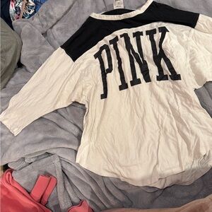 PINK Victoria's Secret Black and White Top